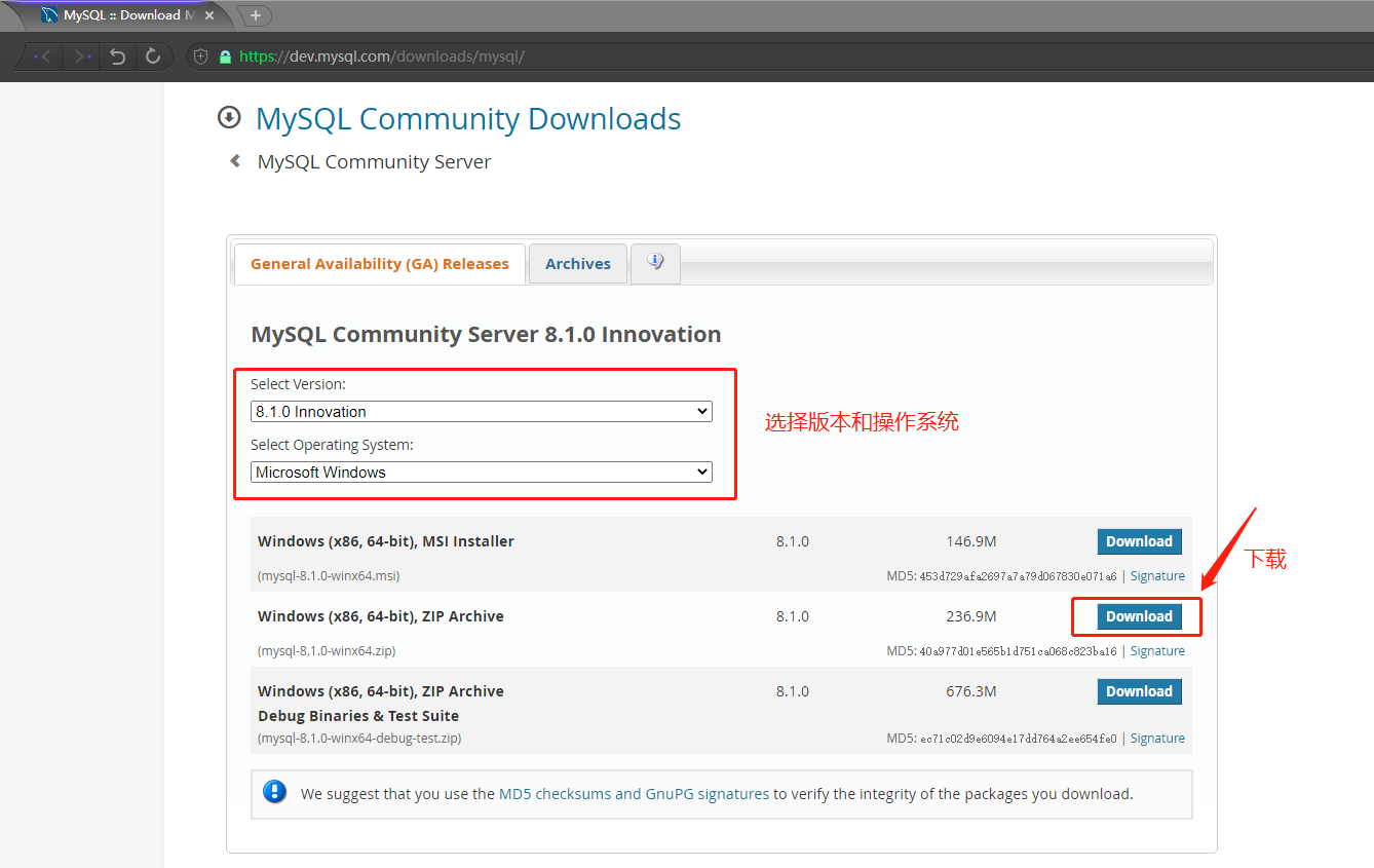 Windows 安装 MySQL 8.1 (图文教程),MySQL下载,第1张