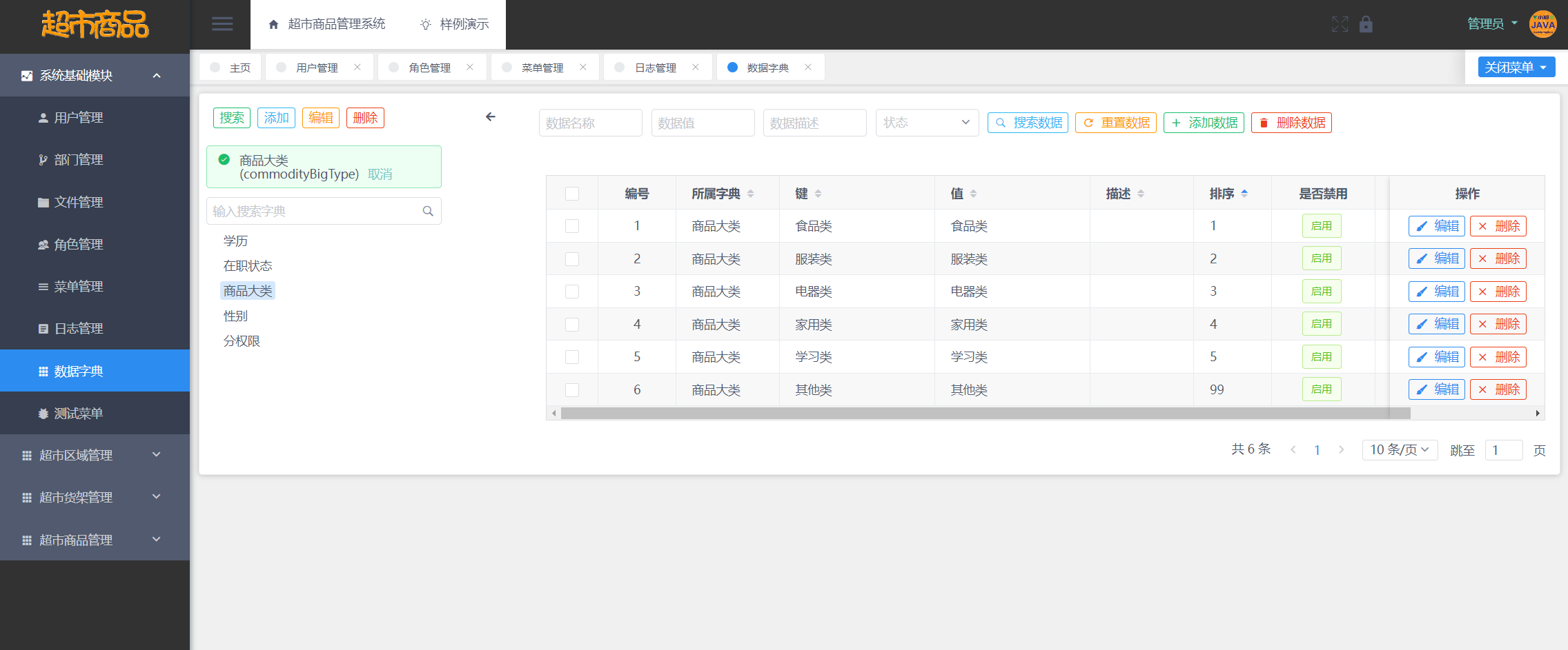 超市商品管理系统 毕业设计 JAVA+Vue+SpringBoot+MySQL,在这里插入图片描述,第24张