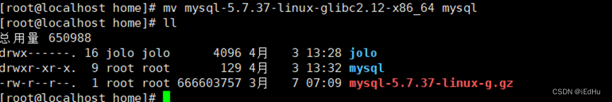 MySQL下载及安装超详细图文教程(Linux版),可以看到重命名成功,第5张