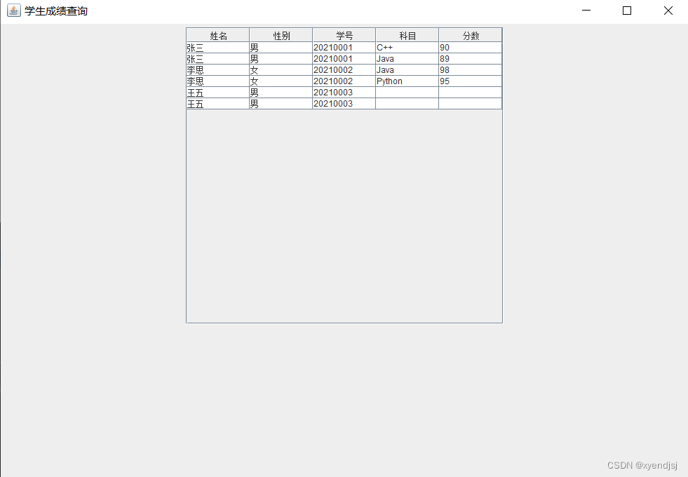 基于mysql+jdbc+java swing的学生成绩信息管理系统,第7张