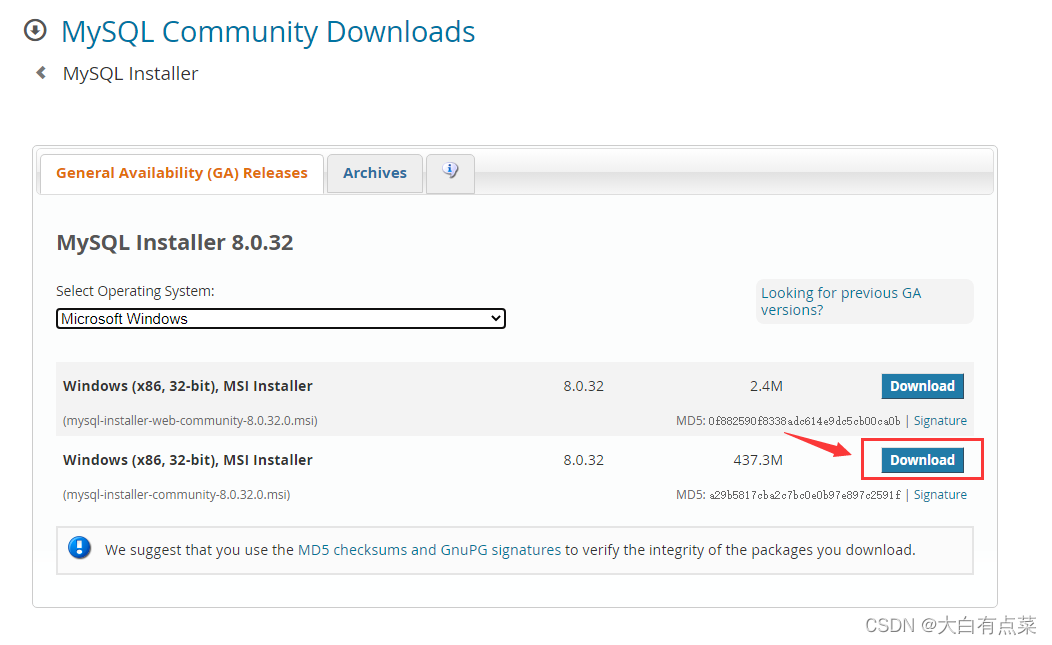 最新 MySQL 8.0.32 在Win10安装部署（详细）,下载MySQL-8.0.32安装包3,第3张