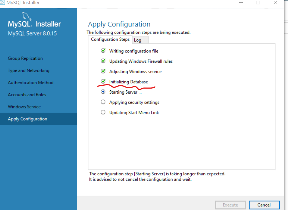 安装mysql时出现initializing database、starting service错误,第1张