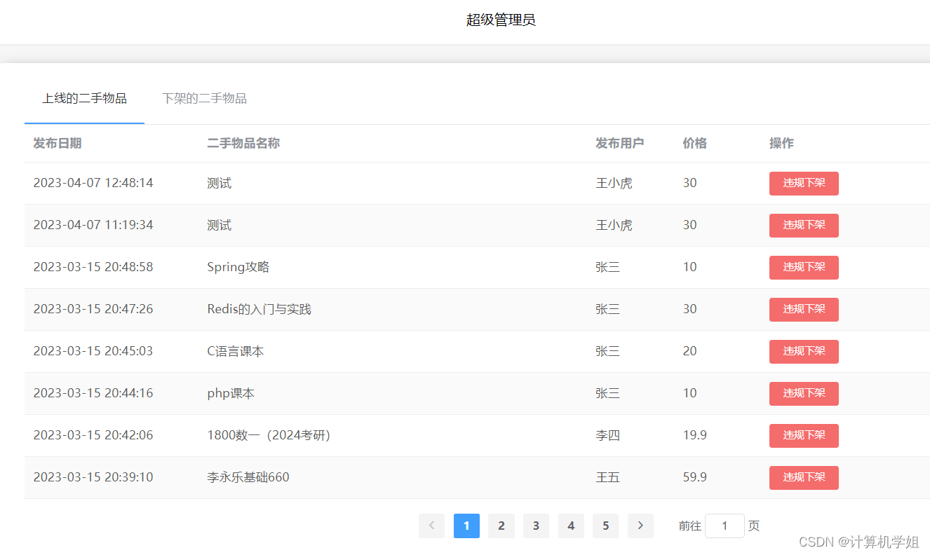 基于SpringBoot的校园二手交易商城系统【附源码】,在这里插入图片描述,第6张