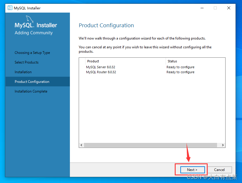 最新 MySQL 8.0.32 在Win10安装部署（详细）,点“Next”。,第17张