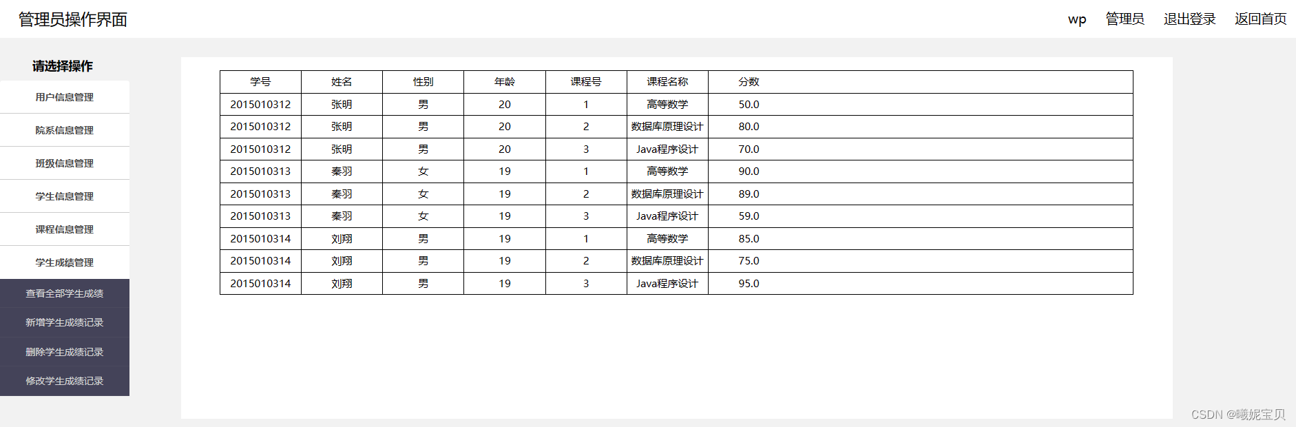 学生信息管理系统(mysql+jsp+servlet),第4张