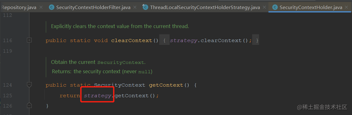 SecurityContextHolder获取context