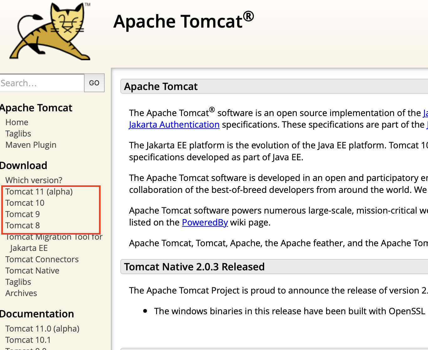 MAC 安装配置使用Tomcat,各个版本Tomcat.png,第1张