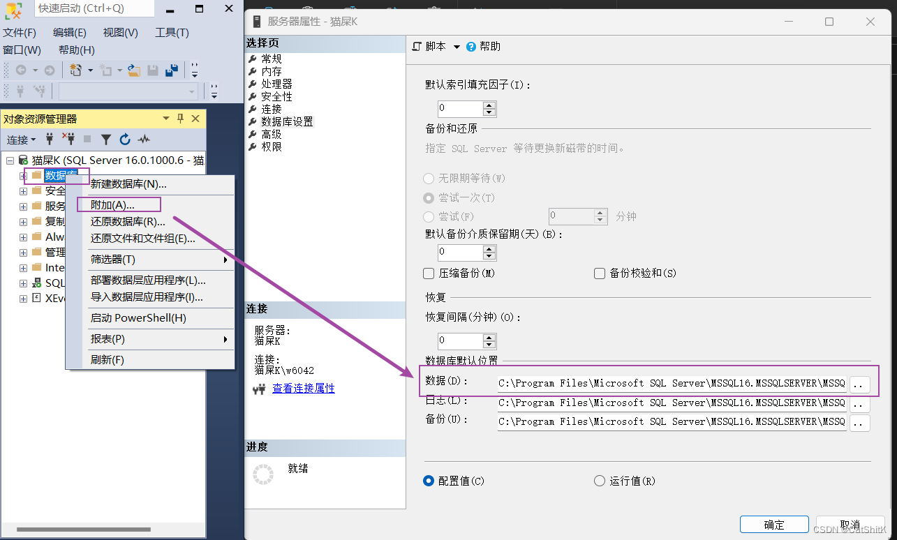 完美解决Window11附加表时: Microsoft SQL Server Management Studio-附加数据库时出错。有关详细信息，请单击“消息”列中,第1张