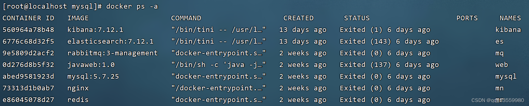 docker: Error response from daemon: Conflict. The container name “mysql“ is already in use by conta,第2张