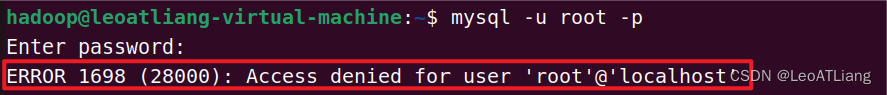 ERROR 1698 (28000): Access denied for user ‘root‘@‘localhost‘解决方法,第1张