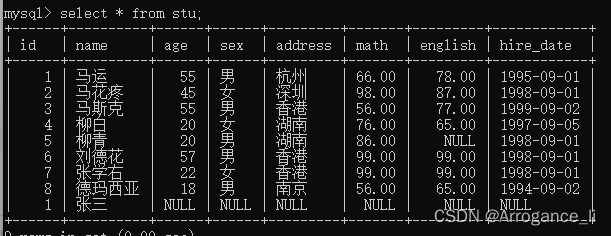 MySQL基础 创建学生表实现查询基础功能,第5张