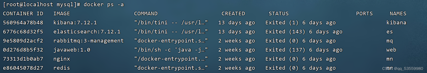 docker: Error response from daemon: Conflict. The container name “mysql“ is already in use by conta,第5张